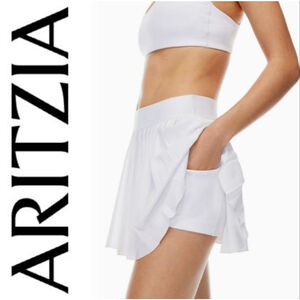 Aritzia Tna Move Tech Tennis Pro Micro Mini Skirt Pleated White Womens Medium